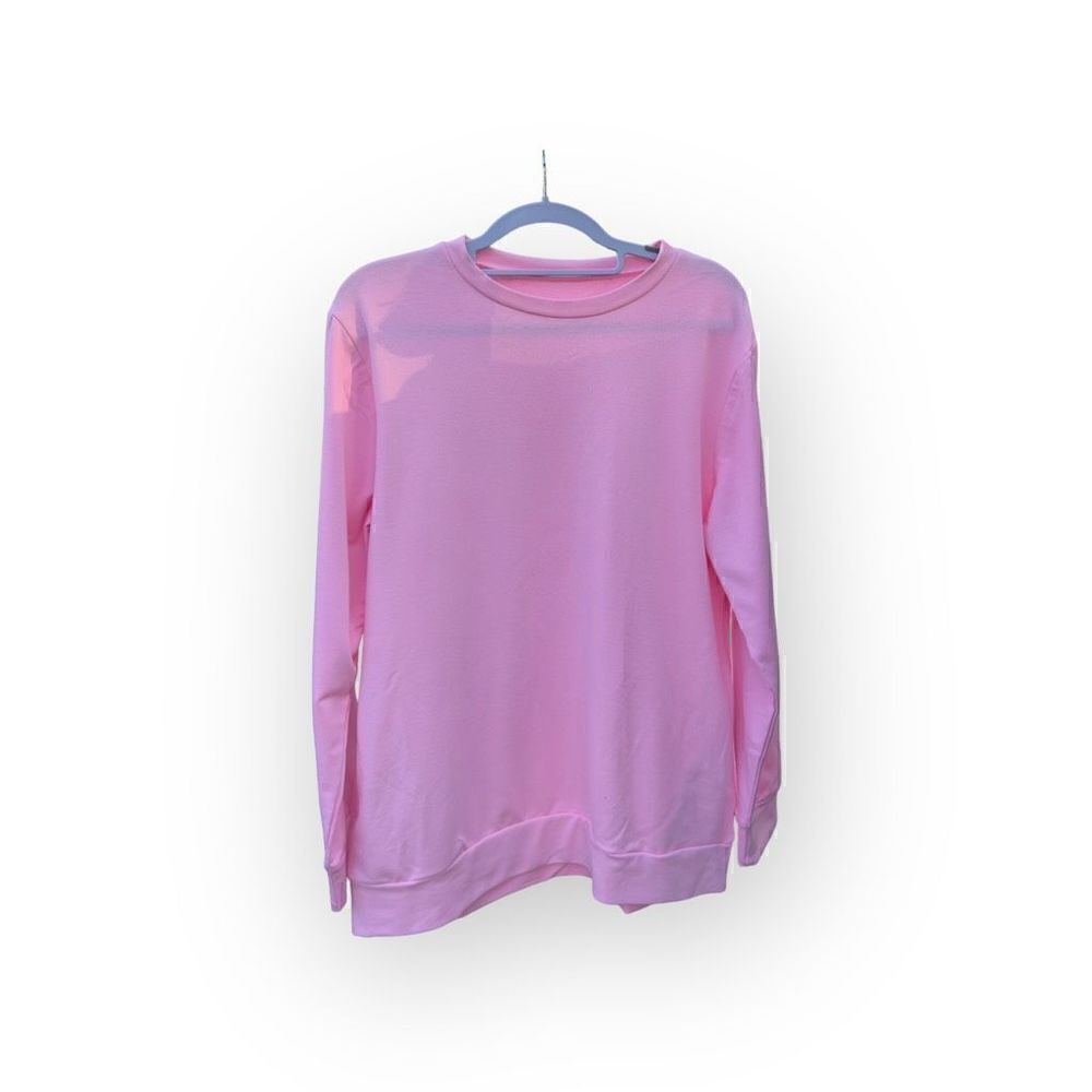 NWOT long sleeve crew neck pullover solid pink sweatshirt size M